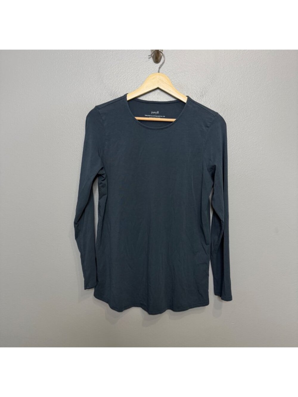 J. JILL pima stretch cotton shirt tail long sleeve tee size S